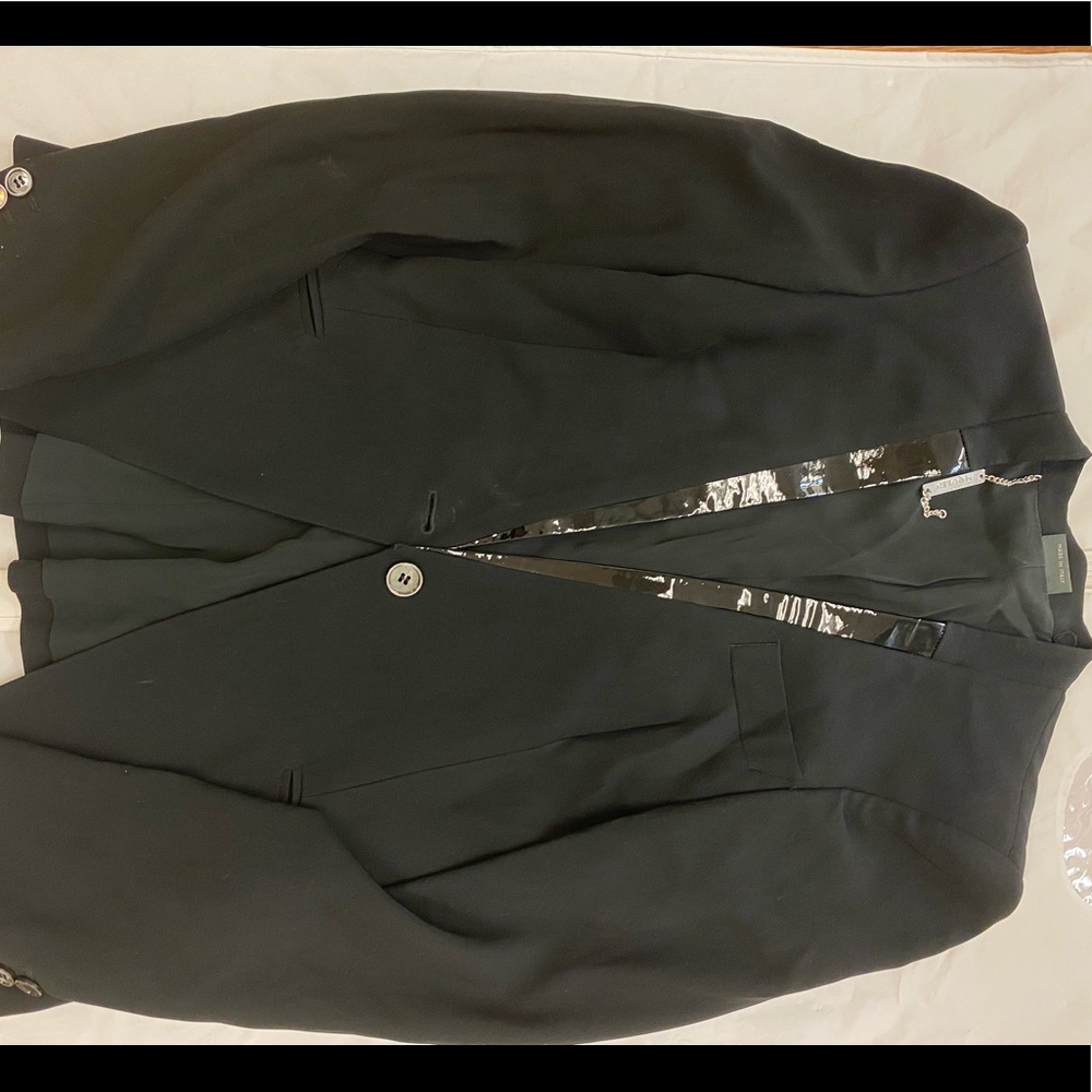 Alexander McQueen Blazer patent leather collar
